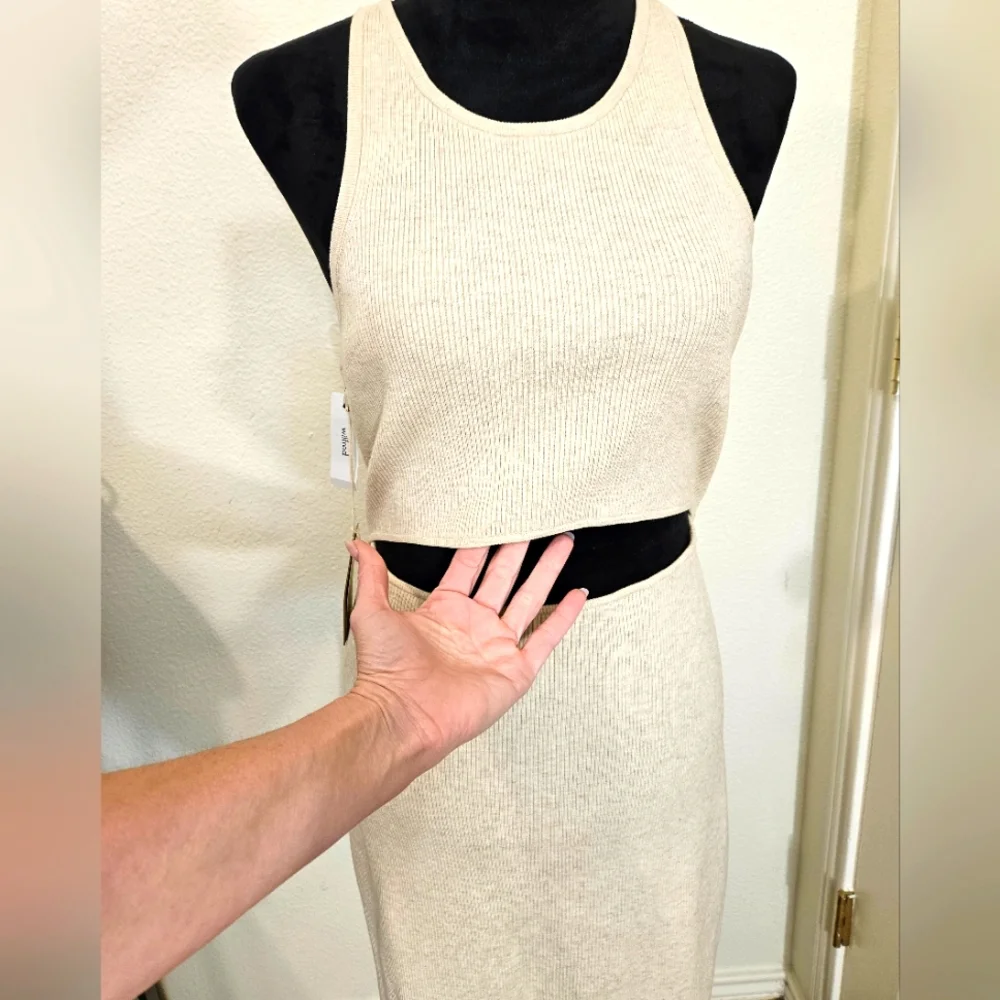 NWT Aritzia Wilfred Free Cut Out Knit Tank Dress - Picture 4 of 11